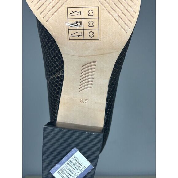 Paige Women's Frankie Square Toe Snake Embossed Leather Heeled Boot Black Sz 8.5 - Picture 7 of 8